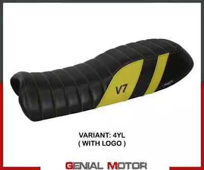 Seat Saddle Cover Davis Yellow YL + Logo T.I. For Moto Guzzi V7 2012 > 2020 • $215.49